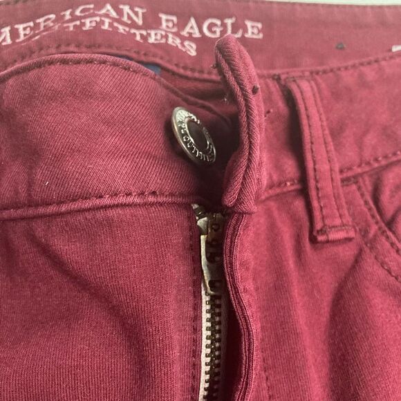 AMERICAN‎ EAGLE OUTFITTERS Jegging Jeans Super Stretch Size 8 Wine - Picture 9 of 10
